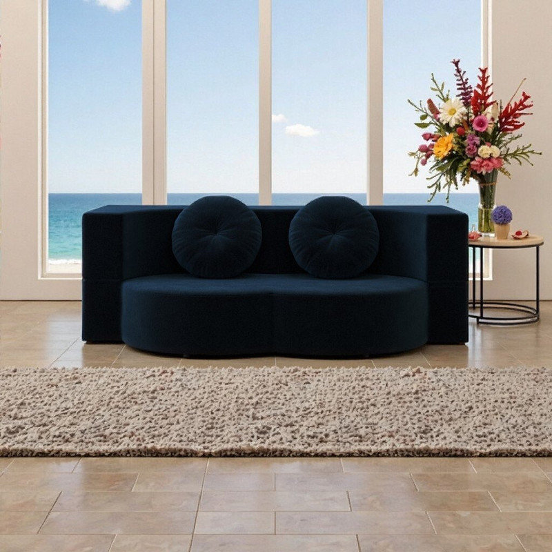 Canapé-lit compressible - Matelas pliant pleine grandeur multifonctionnel 14,2 po, Navy