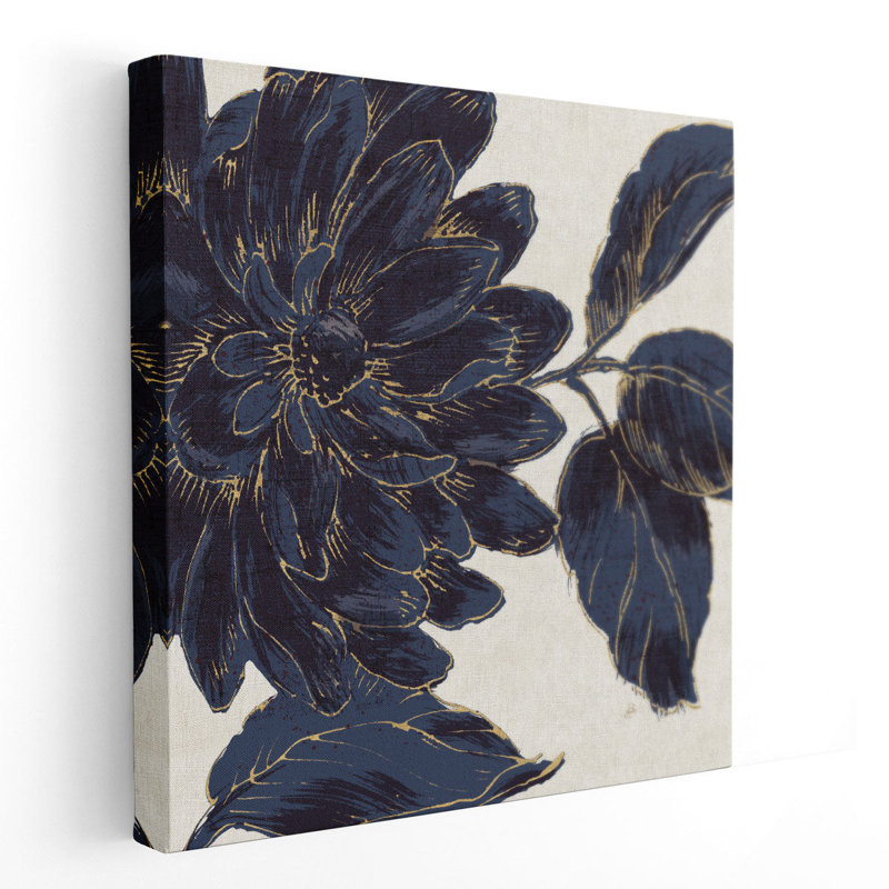 Indigo Garden I - reproduction d'art sur toile, H 12 po x l 12 po