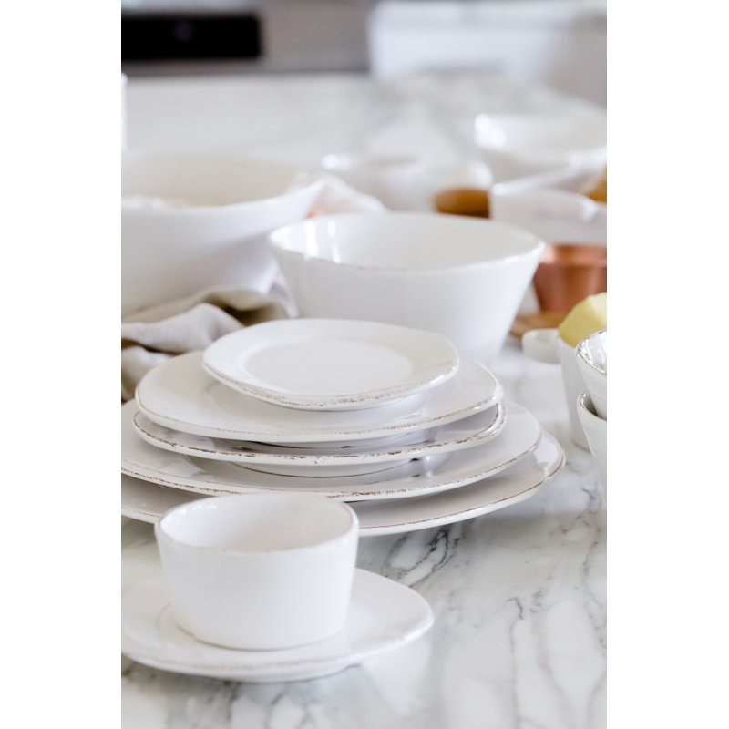 Lastra Handmade Stoneware Appetizer Plate, White