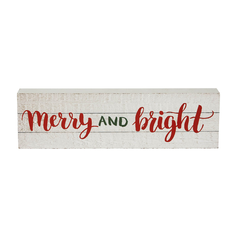 Enseigne festive «Merry and Bright» 3 x 10