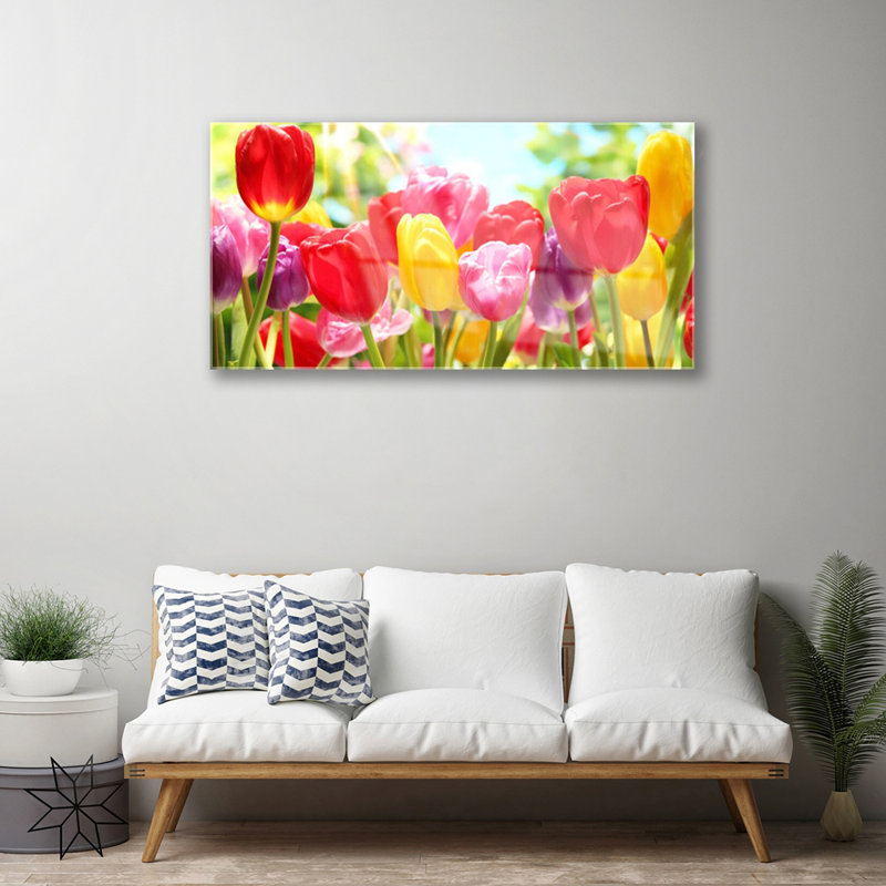 Floral Tulips - Unframed Photograph on Glass