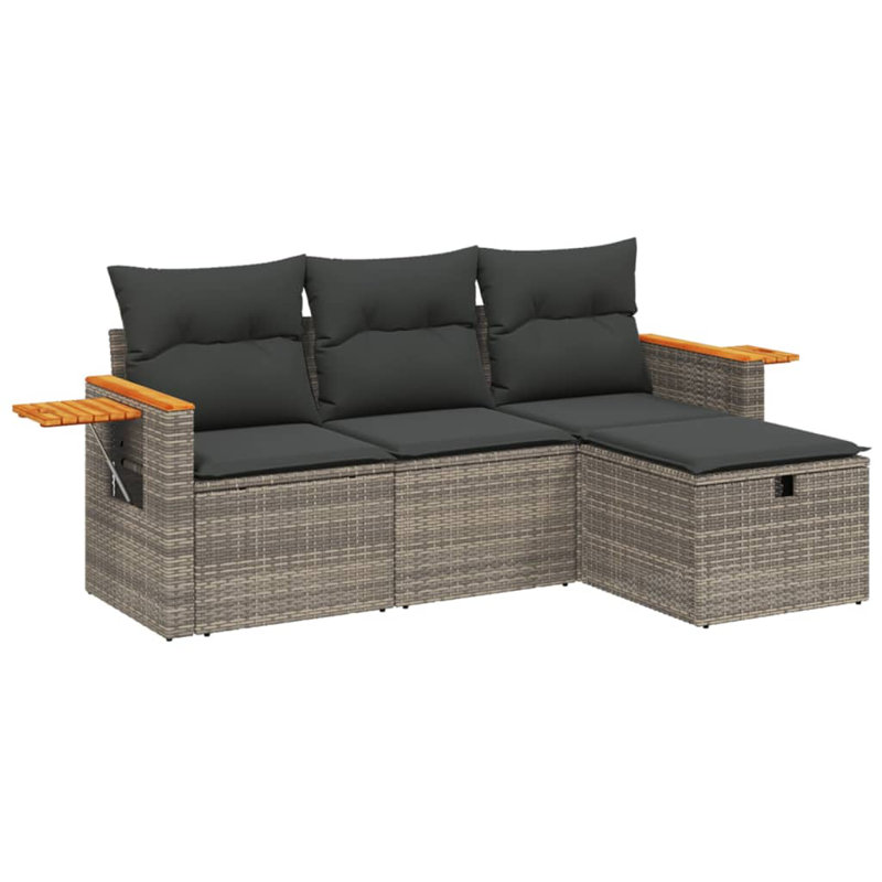 Ensemble de canapé modulaire en rotin PE 4 pièces Vidaxl