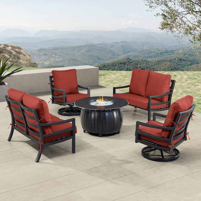 Ferrino Outdoor 7 - Piece Conversation Set, Red
