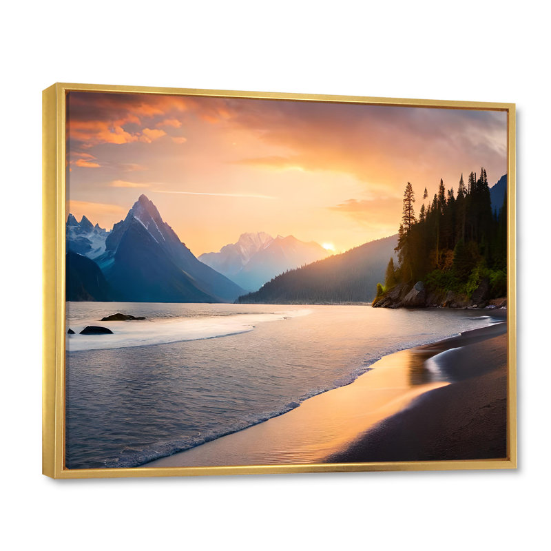 «Alaskan River Beauty», reproduction sur toile, H 12 po x l 20 po x P 1 po, Cadre flottant doré