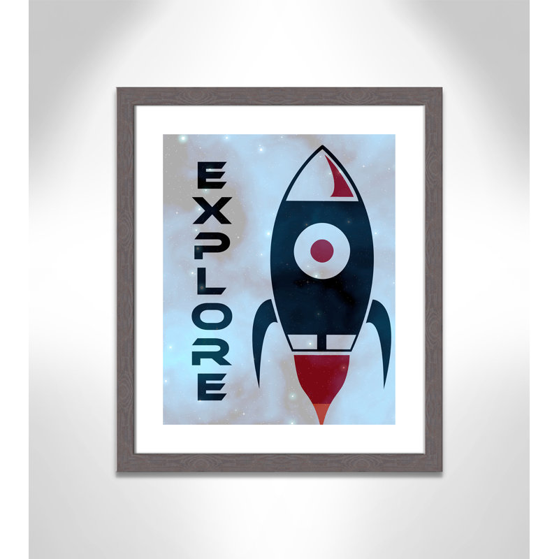 Explorer l’espace, 24.5" H x 20.5" W x 0.63" D, Encadrement fil du bois gris