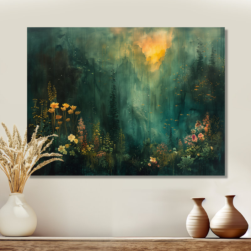 Forêt verte «Enchantment Forest», impressions encadrées, H 34 po x l 44 po, Toile tendue, Sans cadre
