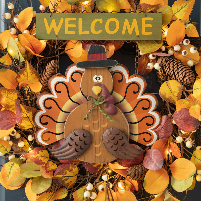 Décoration murale welcome Thanksgiving Turkey