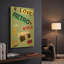 «Love Retro Style» par Elo Marc, art mural en métal doré, 12 po x 16 po-1490278333
