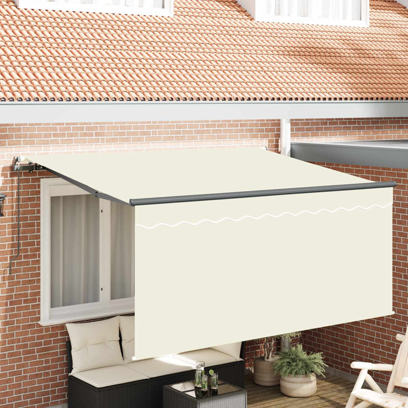 VidaXL 200cm D Retractable Patio Awning, Cream, 165cm H x 300cm W x 200cm D