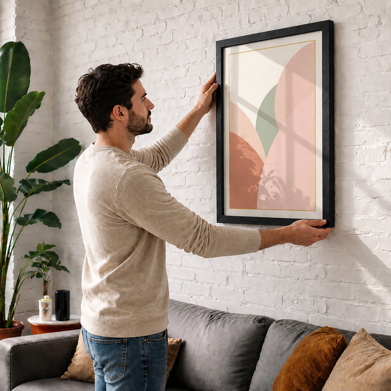 Soft Forms Ascending Minimalist - Print, A4 - 29.7 x 21.0 cm, White