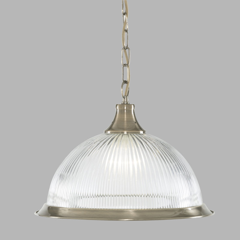Arnott 1 - Light Dome Pendant, Antique Brass, Transparent