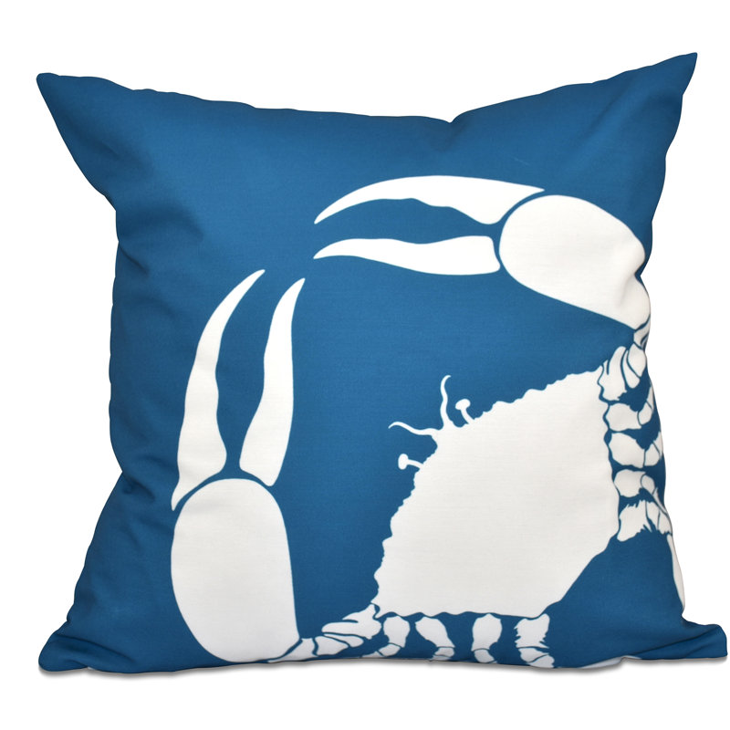 Beach Vacation Outdoor Reversible Throw Pillow, Teal, 16"x16"