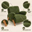 Fauteuil d'appoint moderne et compact en velours, avec accoudoirs incurvés et pieds en bouleau massif, idéal pour le salon, le bureau ou la pièce à vivre.-1983379830