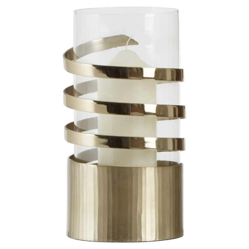 Tia Aluminum Tabletop / Centrepiece Hurricane, 28cm H x 14cm W x 14cm D