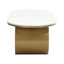Table basse ovale moderne et luxueuse de 117,4 cm (46,22 po), plateau en imitation marbre, centre de table en métal doré pour le salon, gain de place, construction stable, montage facile.