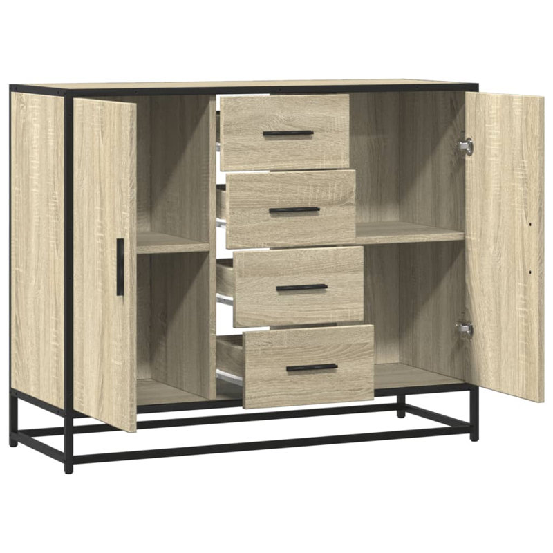 Sideboard 92X35x76 Cm Engineered Wood, Sonoma Oak