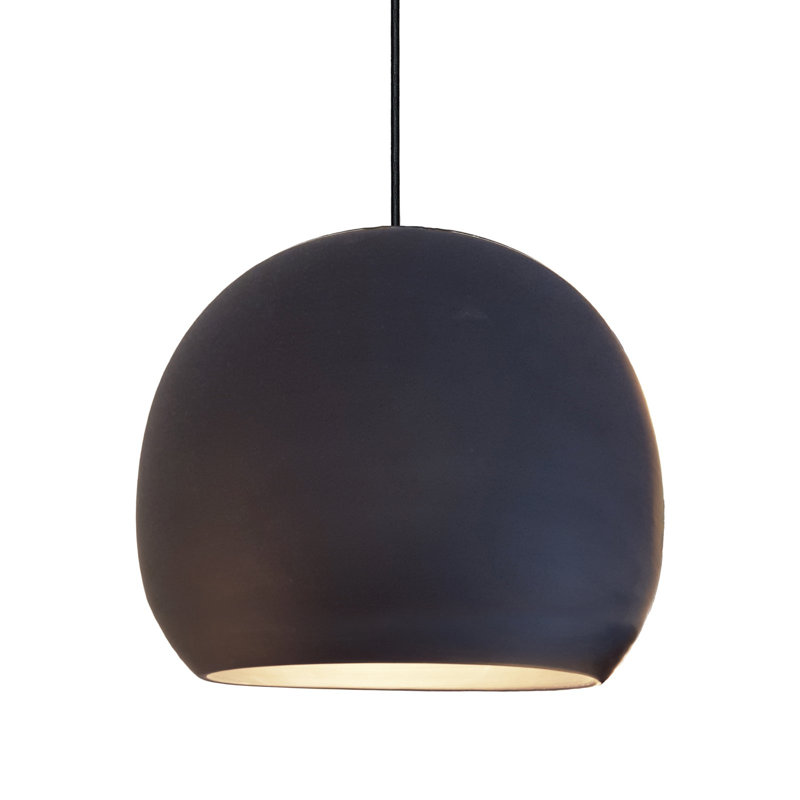 Clay 1 - Light Pendant, Black Fabric, Matte Black, 4" H x 5" W x 5" D