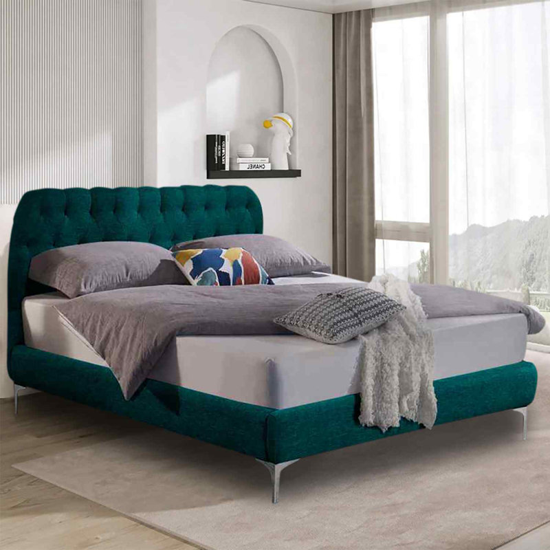 Upholstered Bed, Single (3'), Green
