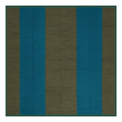 Machine Washable Checkered Green Area Rug