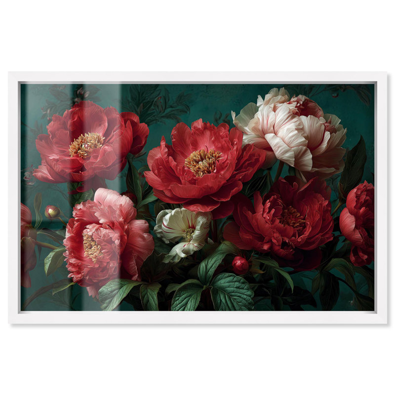 Pivoine opulence rose, H 11 po x l 16 po, Blanc