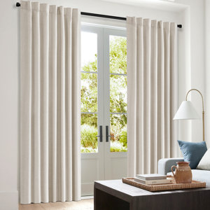 Graciella Thermal Insulated Faux Linen 100% Blackout Curtains for Bedroom Living Room Back Tab/Rod Pocket  (Set of 2)