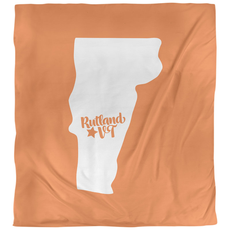 Housse de couette réversible simple rutland vermont, Polyester brossé, Housse de couette simple TG, Orange