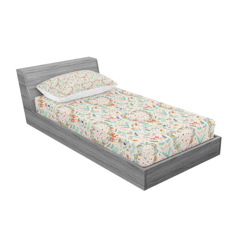 Microfiber Floral Sheet Set, Twin Sheet Set with 1 Pillowcase, Floral 2