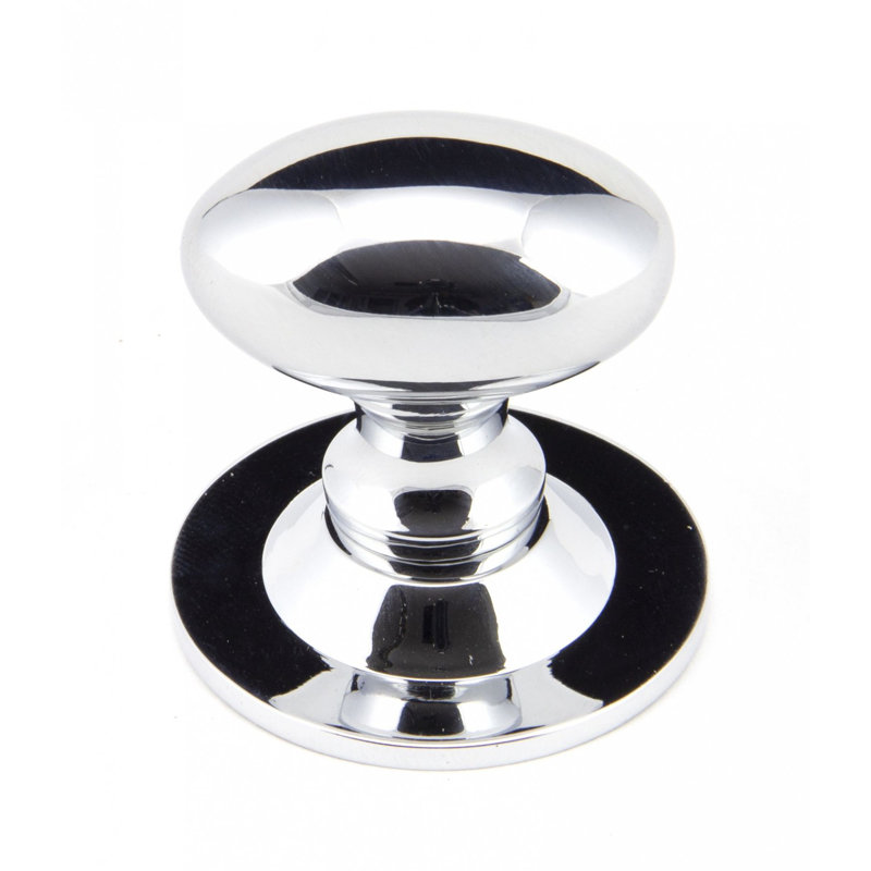 Oval Mushroom Knob, Polished Chrome, 2.2cm