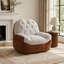 Canapé compact une place avec dossier enveloppant confortable et revêtement texturé doux pour une détente optimale.