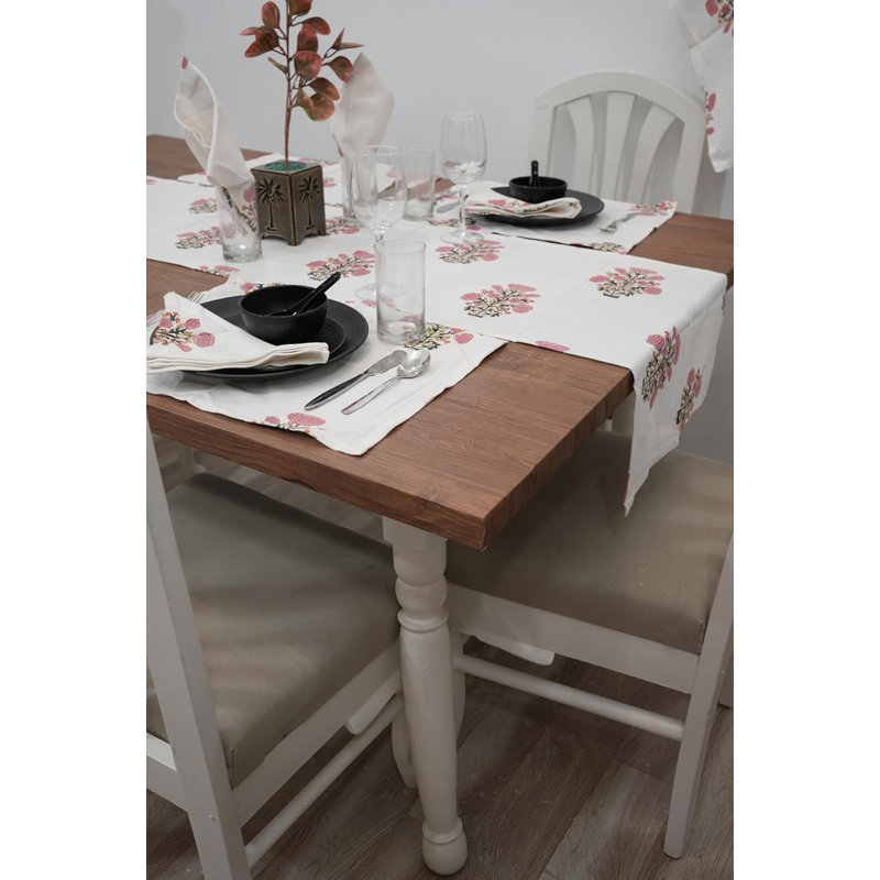 Napperons de table en coton imprimé floral fabriqué à la main 13 x 19 pouces Fab divine, Swadesh 