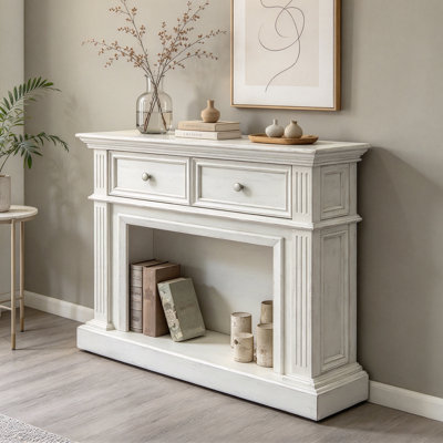French-style fireplace-shaped console table