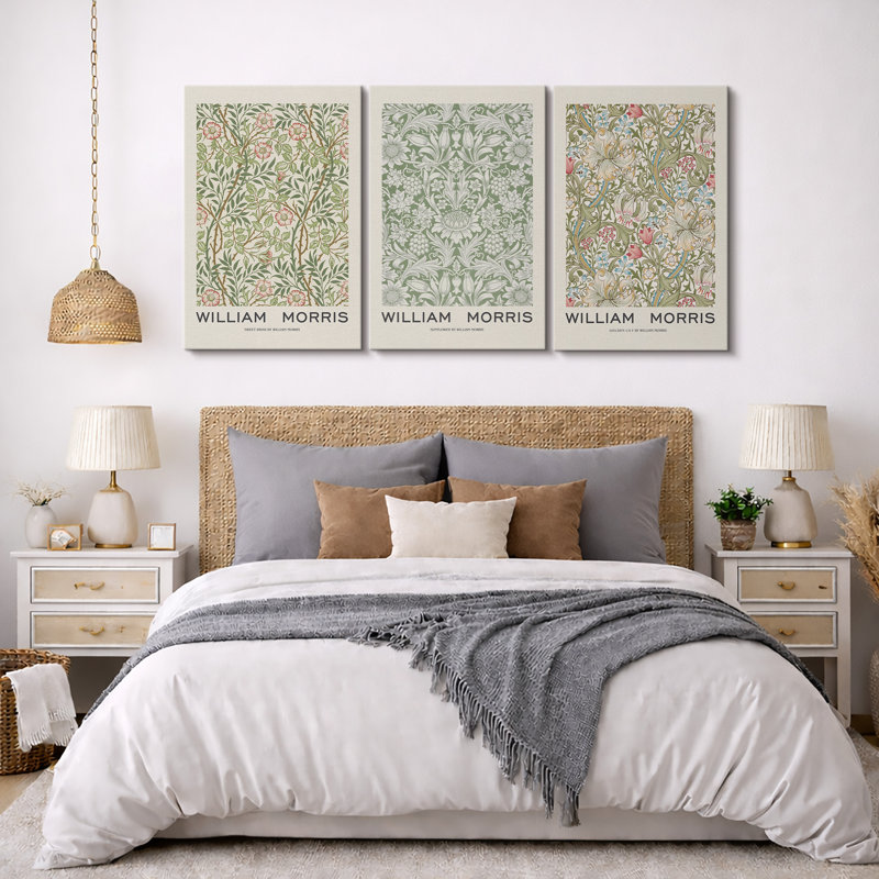 «Classical Artwork», œuvre d'art du musée William Morris, photos murales botaniques florales classiques, impression sur toile, 3 pièces