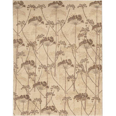 Tapis sable / brun noué à la main de haute qualité