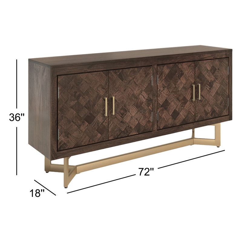 Buffet en bois massif de manguier de 72 po de largeur Wakefield
