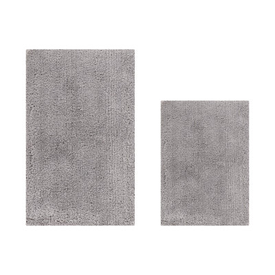 Magdelyn Collection 100% Polyester Machine Washable 2 Piece Bathroom Rug Set