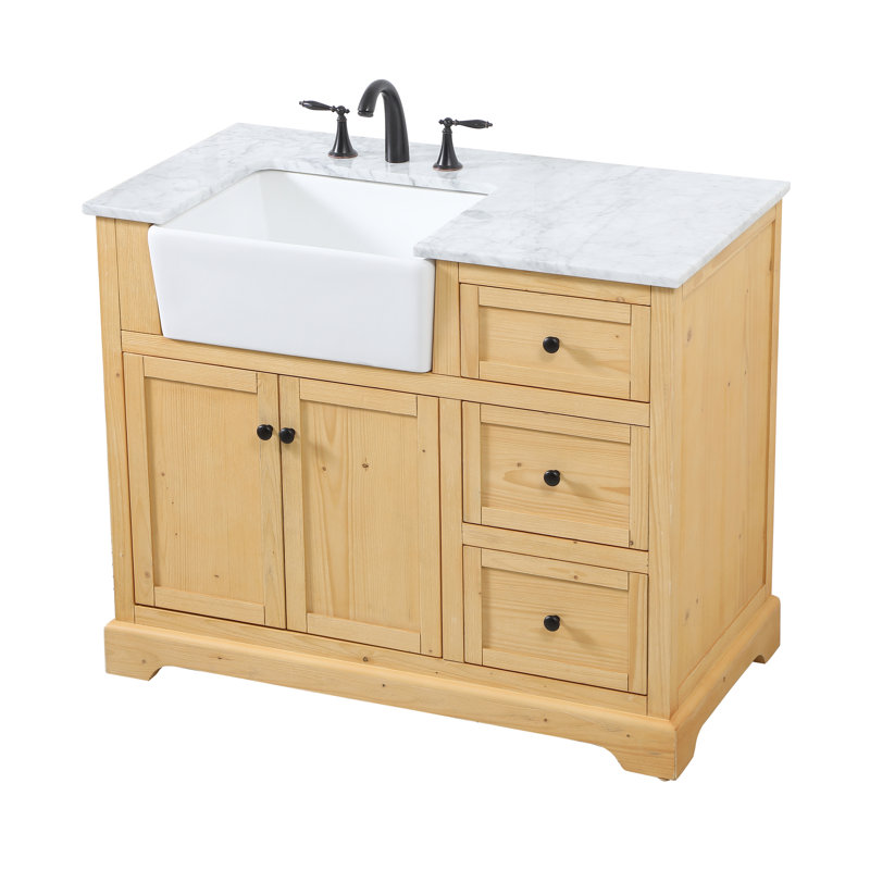 Ensemble de meuble-lavabo simple 42 po Pardue, Bois naturel