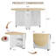 Table de salle à manger pliante 3 en 1 avec rangement - Table de cuisine ovale extensible de 51 pouces sur roulettes verrouillables - Casier à vin, tiroir et étagères - Gain de place pour les petits espaces.-1087824656
