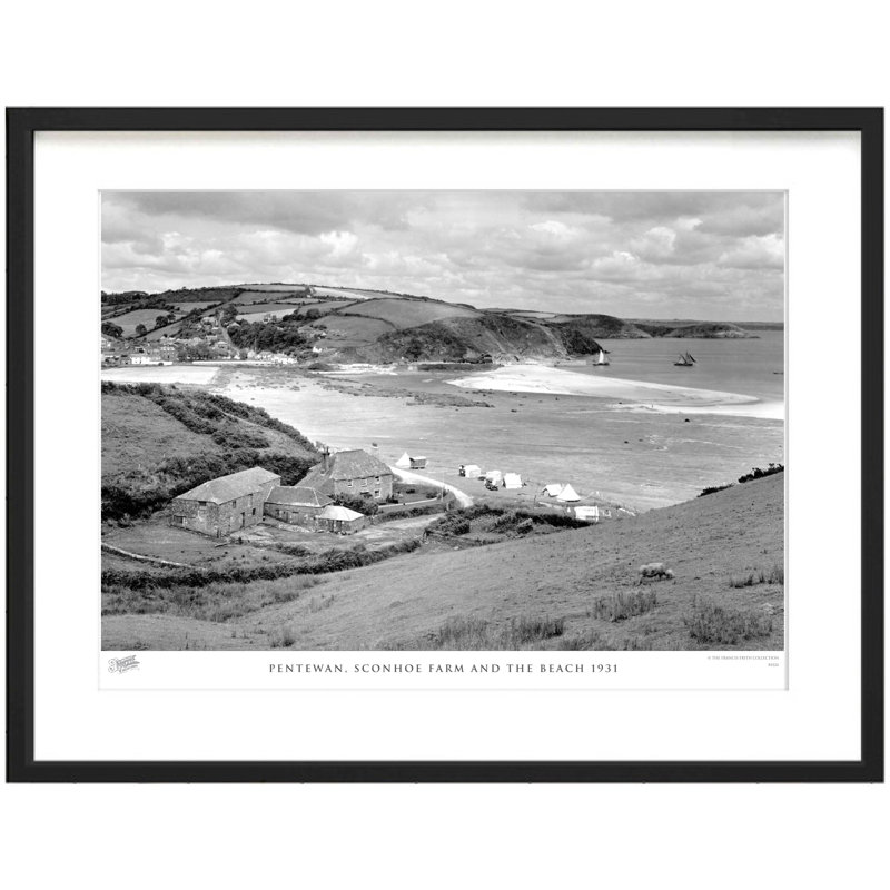 Pentewan, Sconhoe Farm And The Beach 1931 - Single Picture Frame Print, 60cm H x 80cm W x 2.3cm D