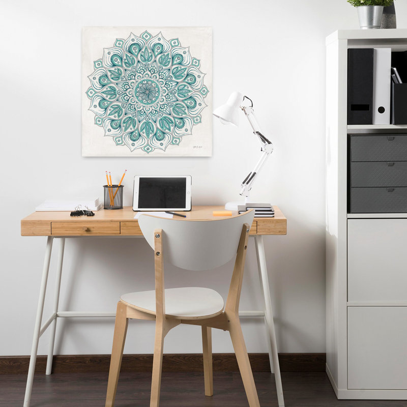Spirale mandala, art floral vert, H 18 po x l 18 po