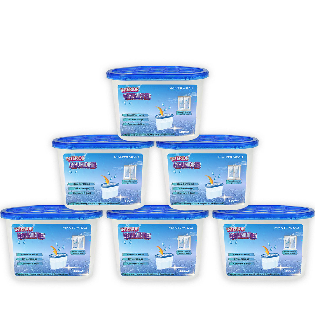 MantraRaj 500ml Interior Dehumidifiers Disposable Helps Stop Damp, Mildew, Mould Condensation x 6