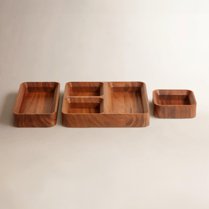 Square One Desk Organizer, Acacia