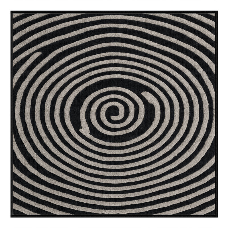 Tapis noir lavable à la machine, Carré 3 pi