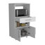 Armoire pour garde-manger avec support pour micro-ondes Worland, multifonctionnelle avec tiroir et 2 portes