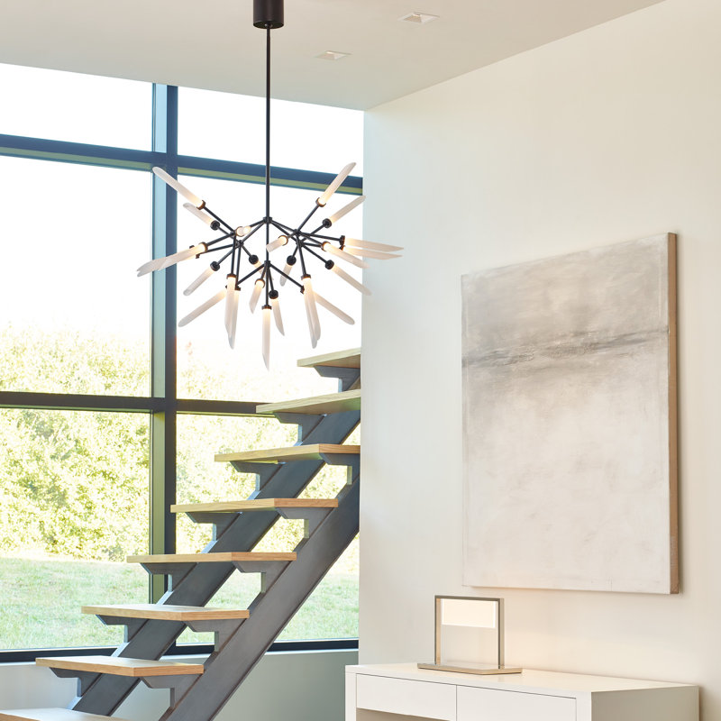 Spur LED Chandelier, 26"H x 37.4"W x 37.4"D, Matte Black, 2