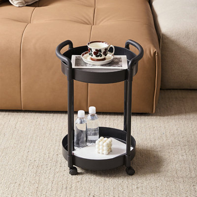 Rack Side Table Storage Shelf Coffee Table Bedside Table Storage Cart Mobile Storage Rack For Bedroom Living Room Study Desk Assembly Required