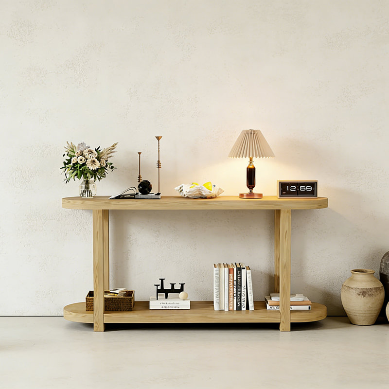 Retro Minimalist Practical Console Table, 29.92" H x 55.12" W x 15.75" D