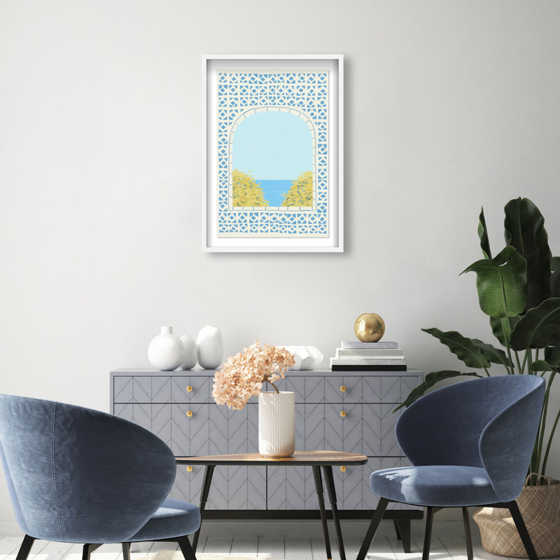 Mediterranean Window II Print by Oliver Gal, 16.5"H x 11.5"W, White Shadowbox