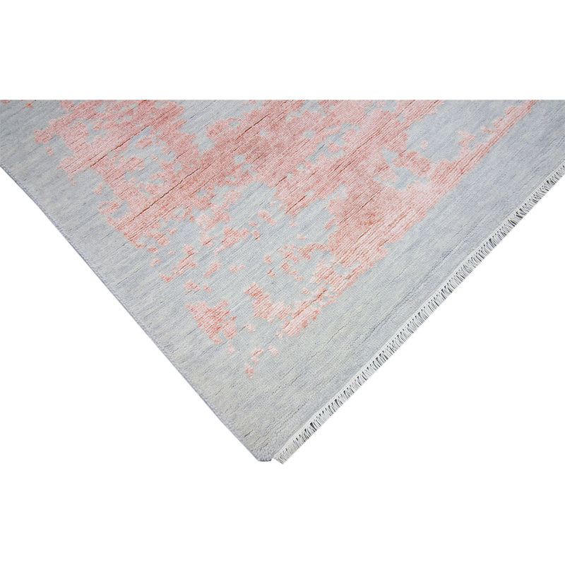Abstract Area Rug in Silver, Rectangle 9' x 12'