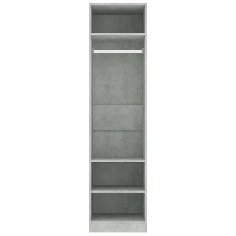 Abhainn Solid + Manufactured Wood Wardrobe, Concrete Grey