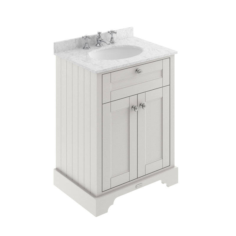 Old London 600mm Free-Standing Vanity Unit, Timeless Sand, Black